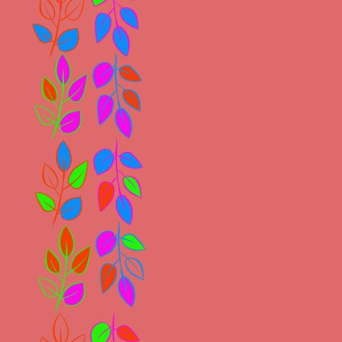 Yapraklarla soyut basit dalların kusursuz deseni