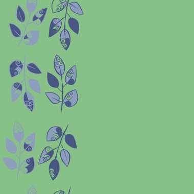 çizgi sanat yaprakları ile kesintisiz etnik desen