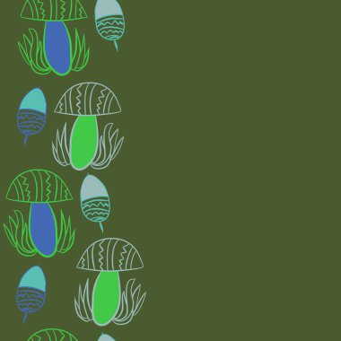 Renkli mantarlar ile dikişsiz soyut desen