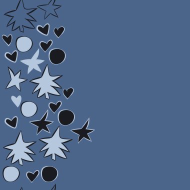 kopya alanı ile kalpler, yıldızlar ve noktalar ile kesintisiz desen  