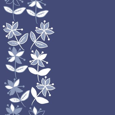 Yaprakları ile dikişsiz soyut çiçek deseni