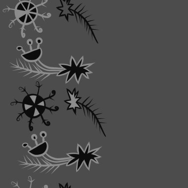 Soyut basit dalların ve bitkilerin kusursuz deseni