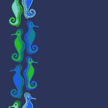 vektör illüstrasyon seahorses, kopya alanı