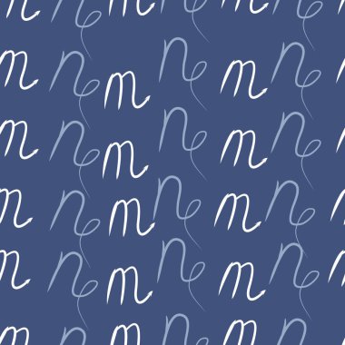 Akrep, oğlak burçlarının dikişsiz deseni. Vektör çizimi