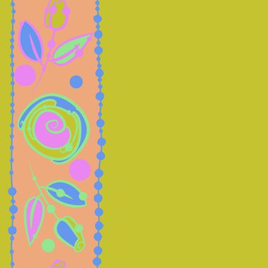 Basit çiçek elementleri ile dikişsiz desen