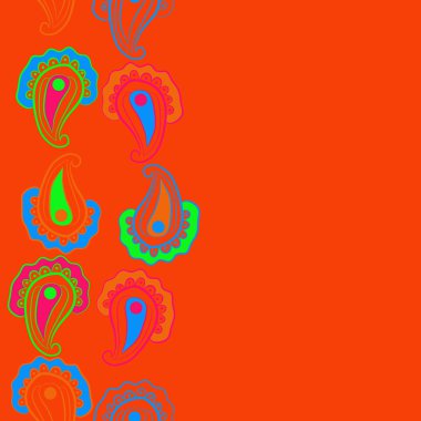 çiçek süs, Paisley veya paisley desen kırmızı vektör illüstrasyon