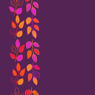 çiçek süs vektör illüstrasyon, yaprakları ile dalları, kopya alanı