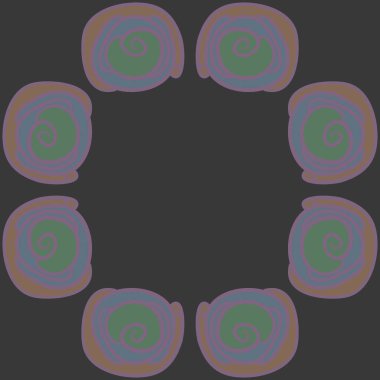 Modern çiçek çerçeve tasarım arka planda soyut yuvarlak çiçek elemanları