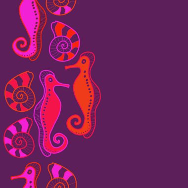 Soyut basit deniz atlarının dikişsiz deseni