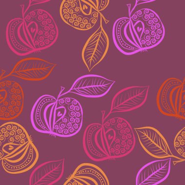 Meyvelerle dikişsiz soyut desen