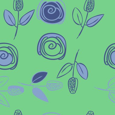 Soyut renkli çiçekler ve böcekler Dikişsiz desen