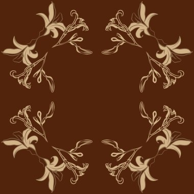 Soyut çiçekler çerçevesi Dikişsiz deseni