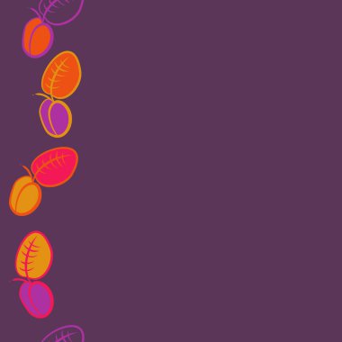 renkli arka plan üzerinde erik, kopyalama alanı