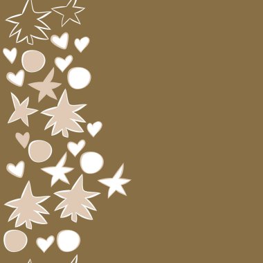 kopya alanı ile kalpler, yıldızlar ve noktalar ile kesintisiz desen  