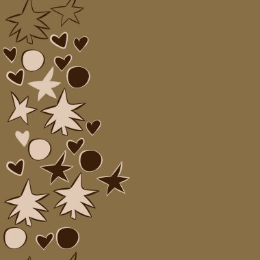 kopya alanı ile kalpler, yıldızlar ve noktalar ile kesintisiz desen  