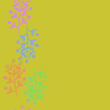 Yapraklarla soyut basit dalların kusursuz deseni