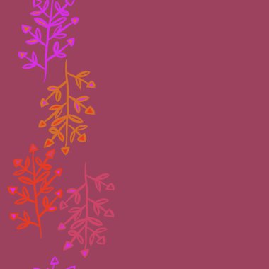 Yapraklarla soyut basit dalların kusursuz deseni