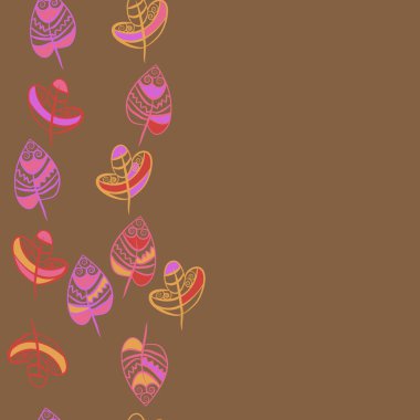 Soyut renkli yaprakları Dikişsiz deseni