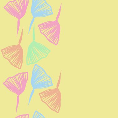 Ginkgo yaprakları ile dikişsiz soyut desen