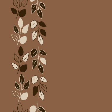 Yapraklarla soyut basit dalların kusursuz deseni
