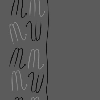 oklu m harflerinin soyut vektör illüstrasyonu, kopya alanı