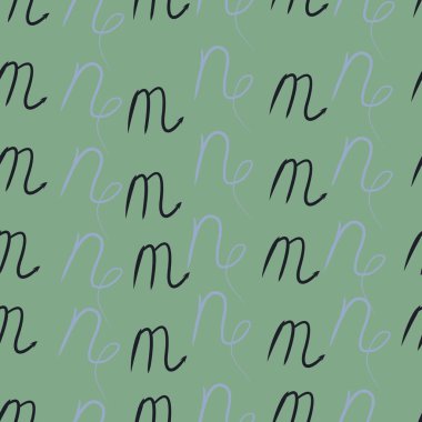 Akrep, oğlak burçlarının dikişsiz deseni. Vektör çizimi