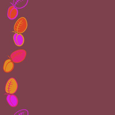 renkli arka plan üzerinde erik, kopyalama alanı