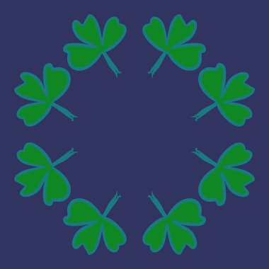 soyut basit yaprakların yuvarlak çerçeve