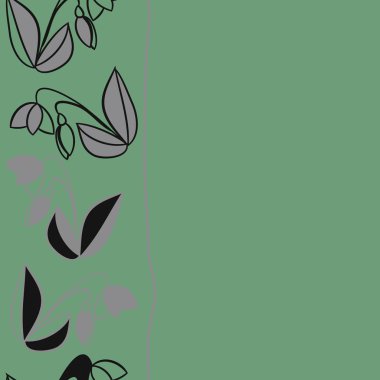 çizgi sanat çiçekleri ile dikişsiz etnik desen