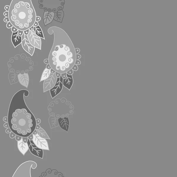 Vector Gris Ilustración Ornamento Floral Paisley Patrón Paisley — Archivo Imágenes Vectoriales