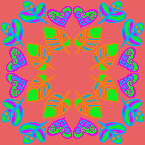 抽象多彩的叶子的无缝的样式 — 图库矢量图片