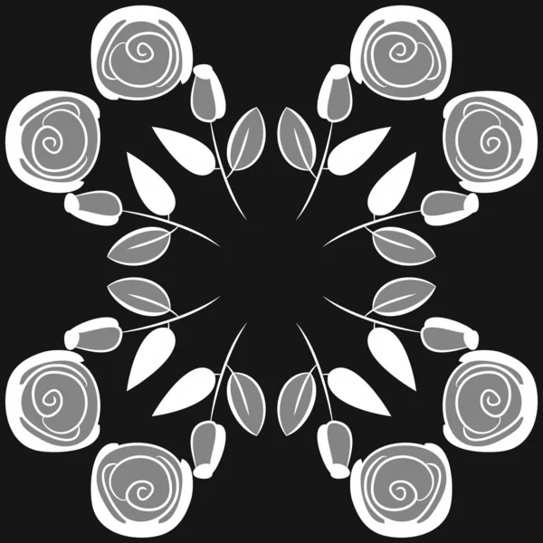 Абстрактний Візерунок Кольоровими Квітами Листям — стоковий вектор
