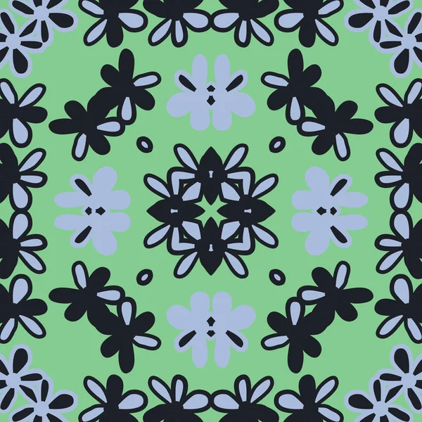 Nahtlose Abstrakte Muster Mit Kaleidoskopischen Blüten — Stockvektor