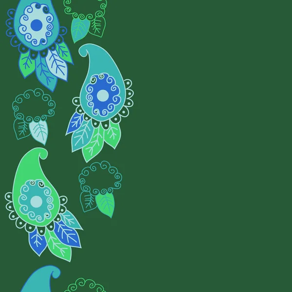 Zelená Vektorová Ilustrace Květinové Ozdoby Paisley Nebo Paisleyův Vzor — Stockový vektor