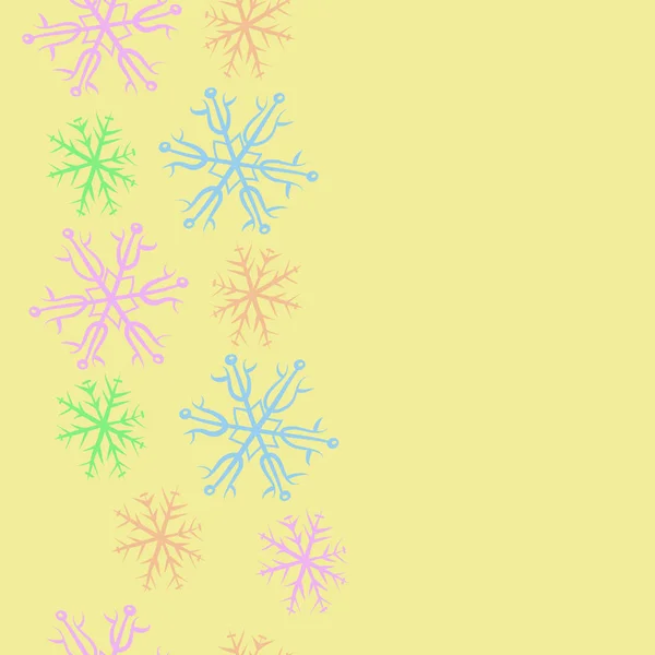 Бесшовный Рисунок Зимнего Мотива Снежинки Каракули — стоковый вектор