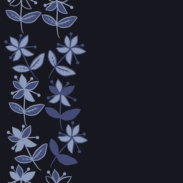 葉とシームレスな抽象的な花のパターン — ストックベクタ