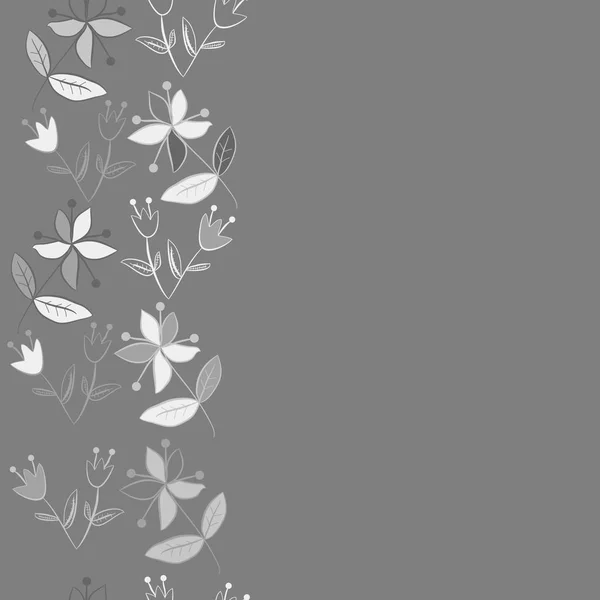 Motif Sans Couture Avec Motif Floral Vertical Griffes Feuilles Branches — Image vectorielle