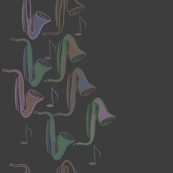 Безшовний Візерунок Абстрактних Простих Саксофонів — стоковий вектор