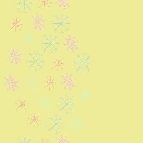 Бесшовный Рисунок Зимнего Мотива Снежинки — стоковый вектор