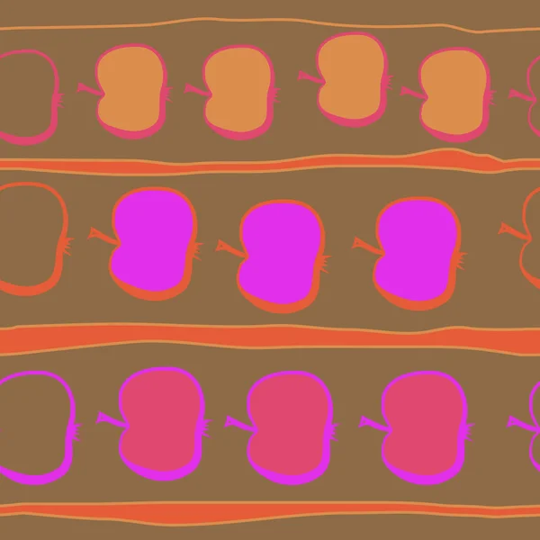 Padrão Abstrato Sem Costura Com Maçãs Coloridas — Vetor de Stock