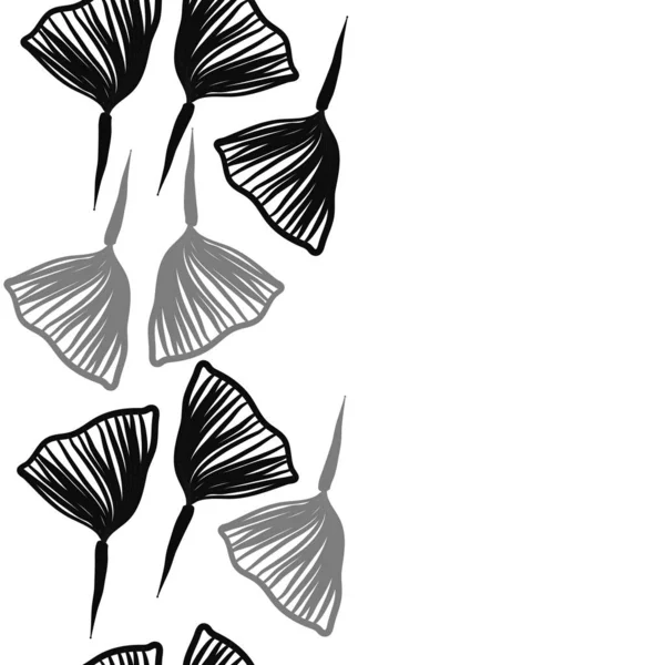 イチョウの葉を持つシームレスな抽象的なパターン — ストックベクタ