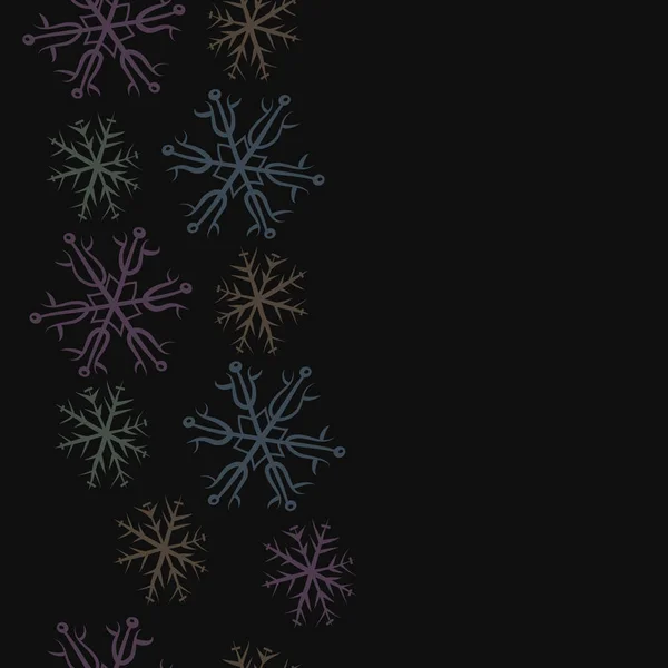 Bezproblémové Schéma Zimního Motif Sněhové Vločky Doodle — Stockový vektor