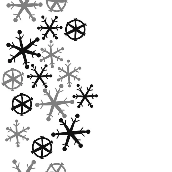 Nahtloses Muster Abstrakter Einfacher Schneeflocken — Stockvektor