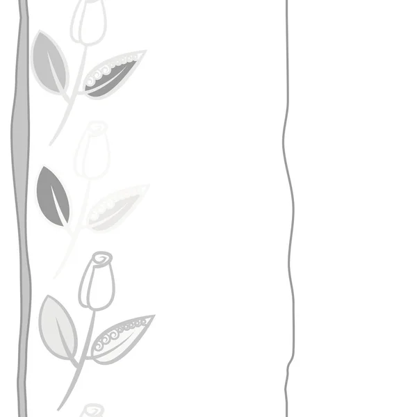 Безшовний Візерунок Квіткового Мотиву Каракулів Тичинок Листя Тюльпанів — стоковий вектор