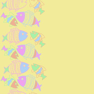 arka planda sevimli balıklar ile yaratıcı desen
