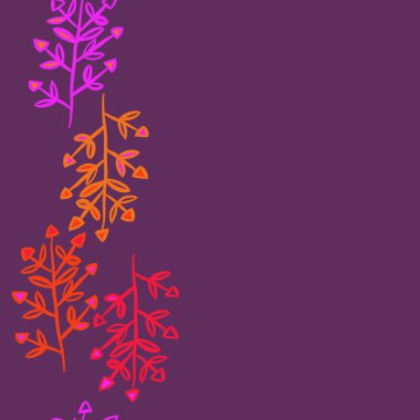 Yapraklarla soyut basit dalların kusursuz deseni