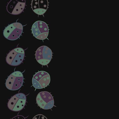 uğur böcekleri karikatür vektör illüstrasyon