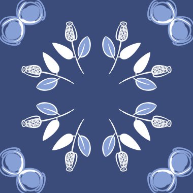 gül vektör illüstrasyon ile daire dikişsiz desen 