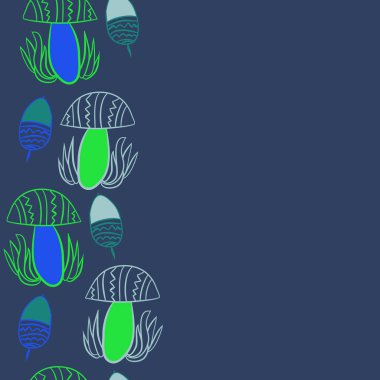 Renkli mantarlar ile dikişsiz soyut desen