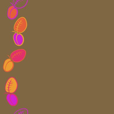 renkli arka plan üzerinde erik, kopyalama alanı